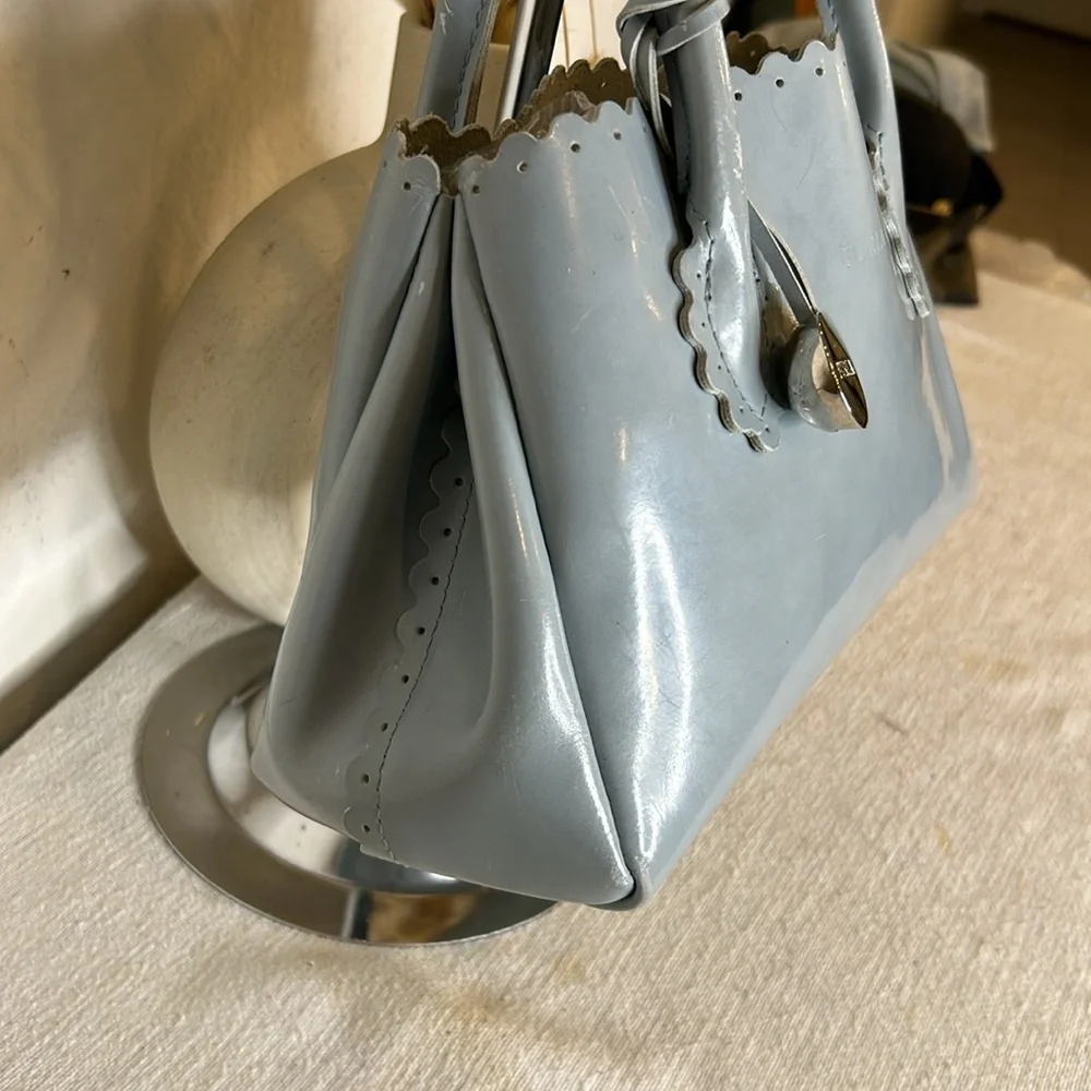 FURLA Top Handle Bag Leather with Silvertone Hardware